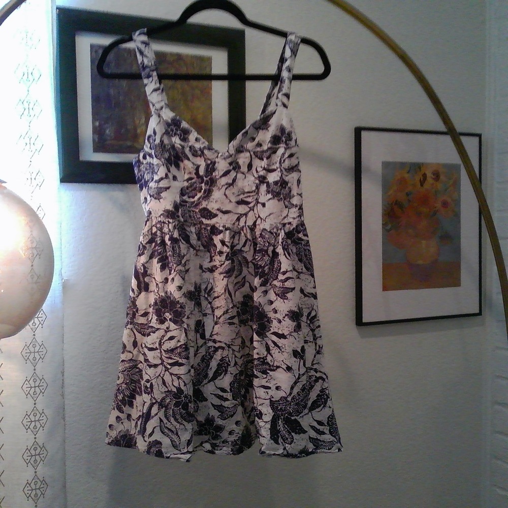 Floral Print Mini Dress with Straps